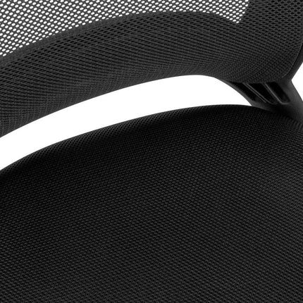 Black Polyester Seat Swivel Adjustable Task Chair Mesh Back Plastic Frame HomeRoots