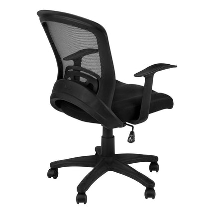 Black Polyester Seat Swivel Adjustable Task Chair Mesh Back Plastic Frame HomeRoots