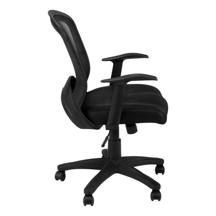 Black Polyester Seat Swivel Adjustable Task Chair Mesh Back Plastic Frame HomeRoots