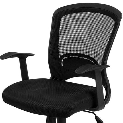 Black Polyester Seat Swivel Adjustable Task Chair Mesh Back Plastic Frame HomeRoots