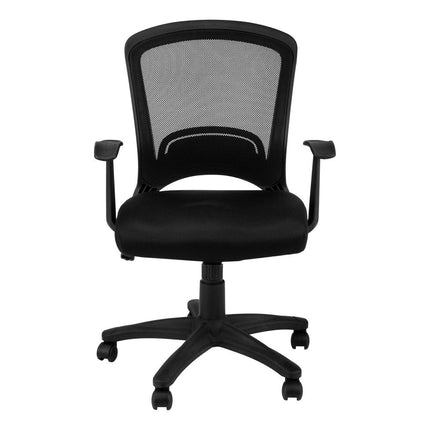 Black Polyester Seat Swivel Adjustable Task Chair Mesh Back Plastic Frame HomeRoots