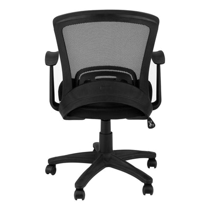 Black Polyester Seat Swivel Adjustable Task Chair Mesh Back Plastic Frame HomeRoots