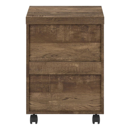 25" Brown Particle Board and Wood Filing Cabinet With Drawers HomeRoots