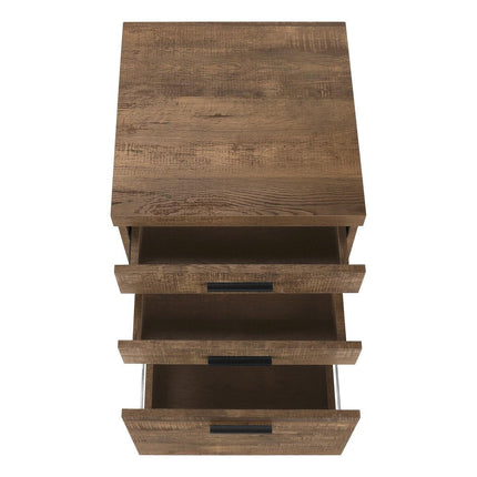 25" Brown Particle Board and Wood Filing Cabinet With Drawers HomeRoots
