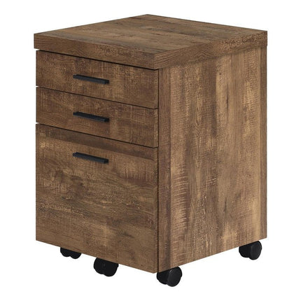 25" Brown Particle Board and Wood Filing Cabinet With Drawers HomeRoots