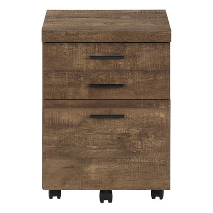 25" Brown Particle Board and Wood Filing Cabinet With Drawers HomeRoots