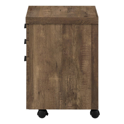 25" Brown Particle Board and Wood Filing Cabinet With Drawers HomeRoots