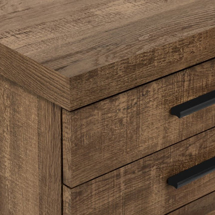 25" Brown Particle Board and Wood Filing Cabinet With Drawers HomeRoots