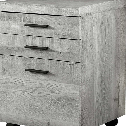 25" Brown Particle Board and Wood Filing Cabinet With Drawers HomeRoots