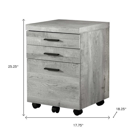 25" Brown Particle Board and Wood Filing Cabinet With Drawers HomeRoots