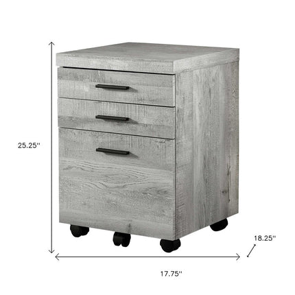 25" Brown Particle Board and Wood Filing Cabinet With Drawers HomeRoots
