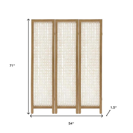 71" Clear Folding Three Panel Screen Room Divider HomeRoots