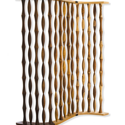 74" Natural Solid Wood Three Panel Screen Room Divider HomeRoots