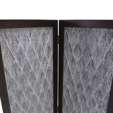 70" Brown Folding Three Panel Screen Room Divider HomeRoots