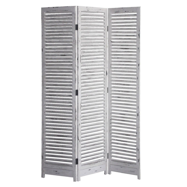 71" White Folding Three Panel Screen Room Divider HomeRoots