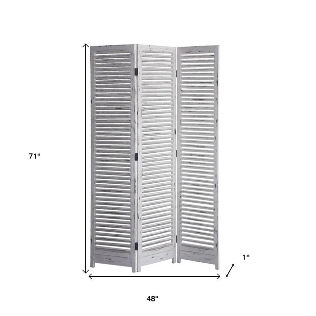 71" White Folding Three Panel Screen Room Divider HomeRoots