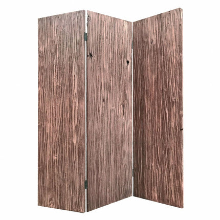 71" Brown Folding Three Panel Screen Room Divider HomeRoots