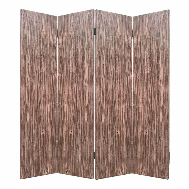 84" Brown Folding Four Panel Screen Room Divider HomeRoots