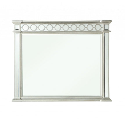 42" Silver Wood Framed Mounted Dresser Mirror HomeRoots