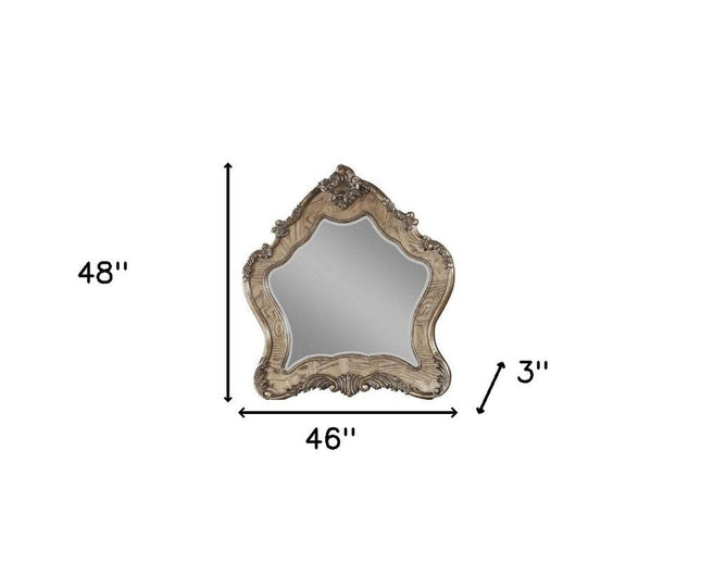 48" Oak Abstract Wood Framed Mounted Dresser Mirror HomeRoots
