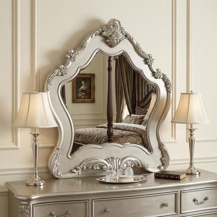 48" White Abstract Wood Framed Mounted Dresser Mirror HomeRoots