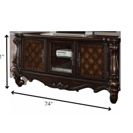 74" Dark Brown Solid Wood HomeRoots