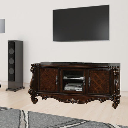 74" Dark Brown Solid Wood