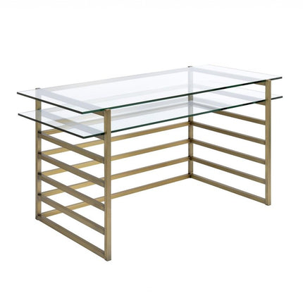 28" Clear and Gold Glass Mirrored HomeRoots