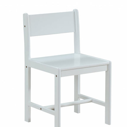 White Wood Stationary Desk Chair HomeRoots