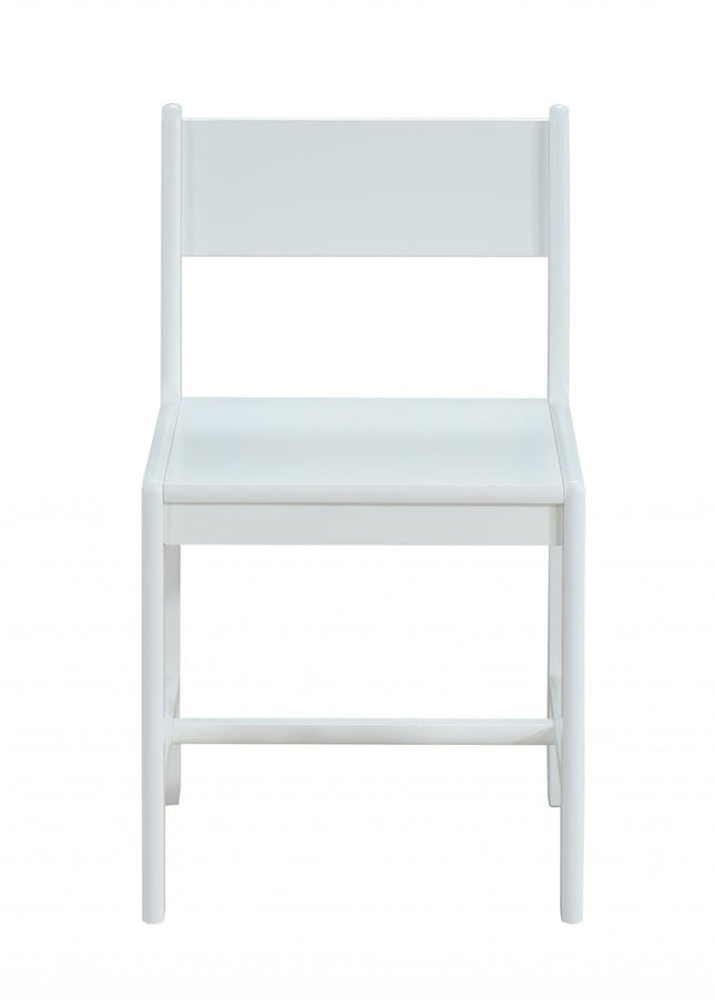White Wood Stationary Desk Chair HomeRoots