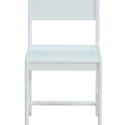 White Wood Stationary Desk Chair HomeRoots