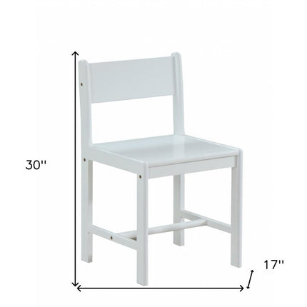 White Wood Stationary Desk Chair HomeRoots