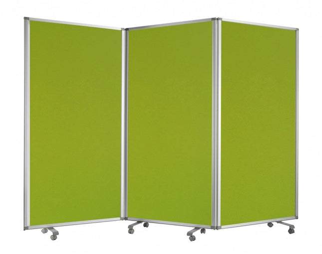 71" Green Iron Folding Three Panel Screen Room Divider HomeRoots