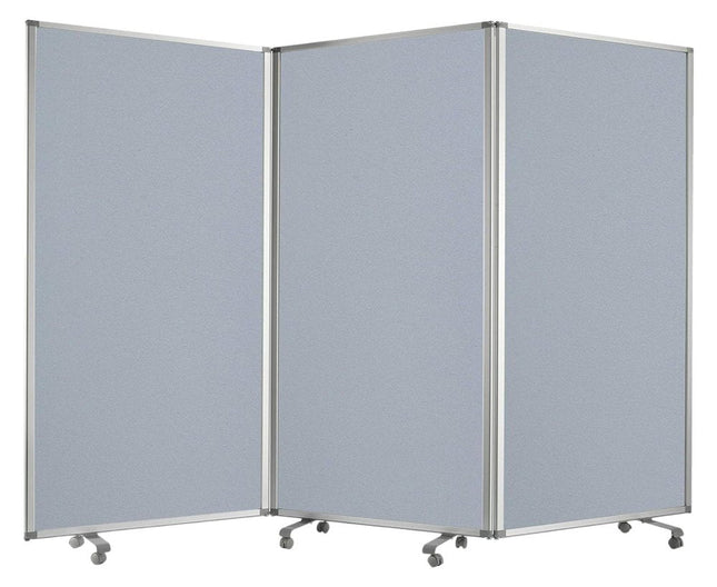 71" Gray Iron Folding Three Panel Screen Room Divider HomeRoots