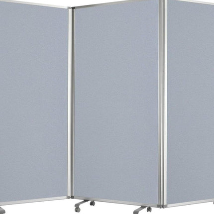 71" Gray Iron Folding Three Panel Screen Room Divider HomeRoots
