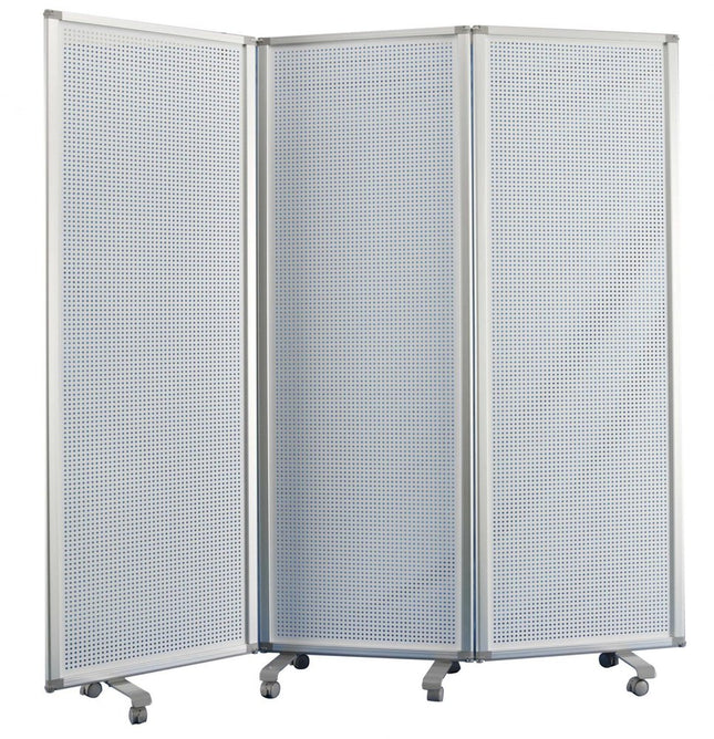 71" White Iron Folding Six Panel Screen Room Divider HomeRoots