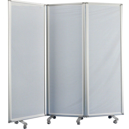71" White Iron Folding Six Panel Screen Room Divider HomeRoots