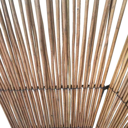 69" Brown Wood and Metal Folding Three Panel Screen Room Divider HomeRoots