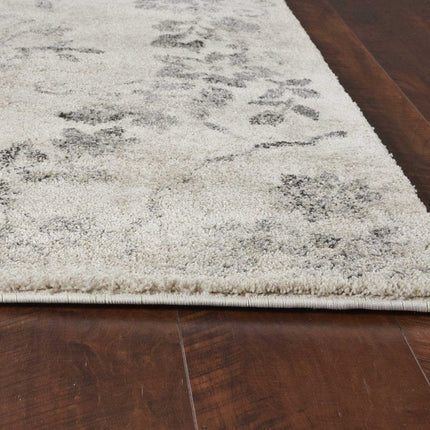9' X 13' Gray And Tan Floral Distressed Area Rug HomeRoots