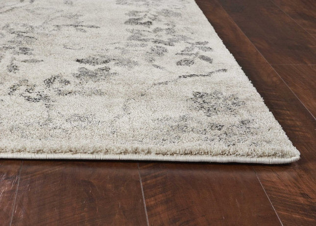 9' X 13' Gray And Tan Floral Distressed Area Rug HomeRoots