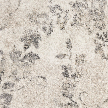 9' X 13' Gray And Tan Floral Distressed Area Rug HomeRoots