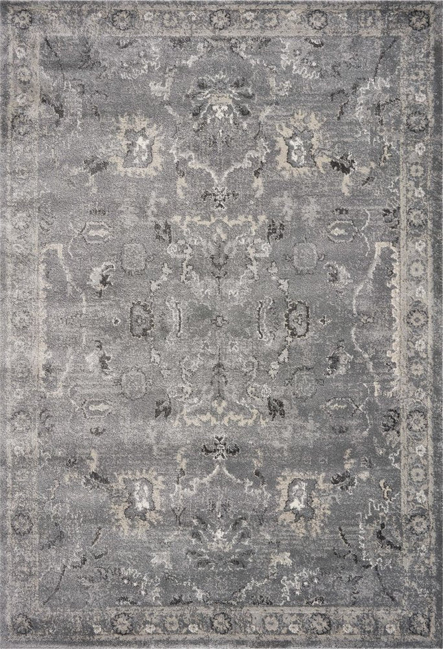 9' X 13' Gray And Light Gray Floral Medallion Area Rug HomeRoots