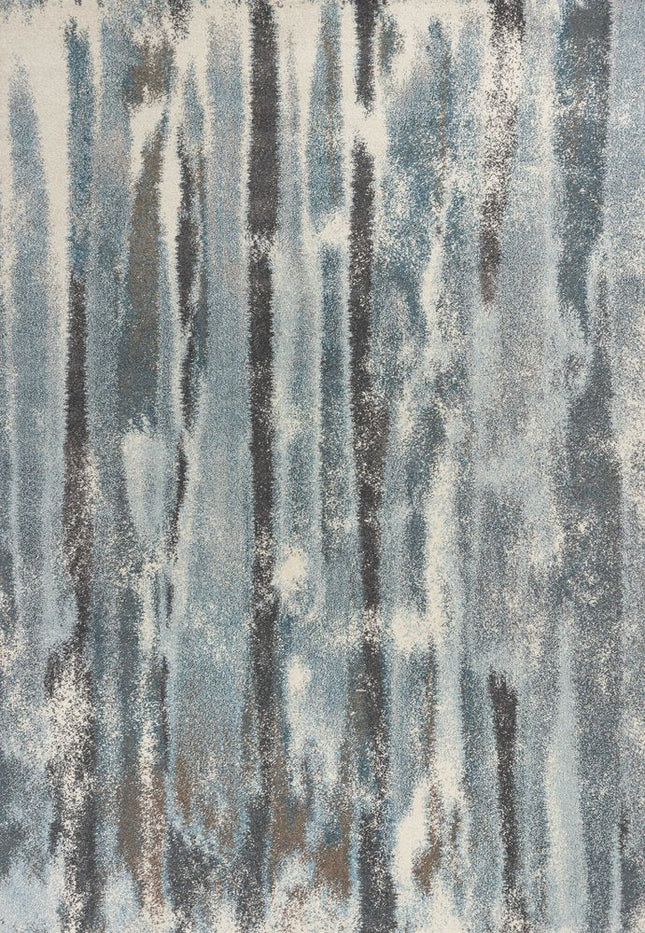 9' X 13' Teal Blue And White Abstract Area Rug HomeRoots