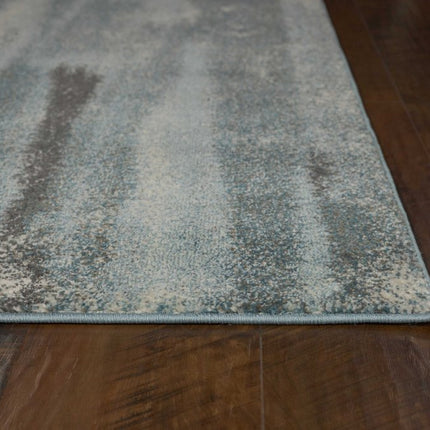 9' X 13' Teal Blue And White Abstract Area Rug HomeRoots