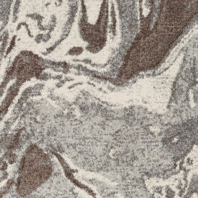 9' X 13' Brown And Ivory Abstract Area Rug HomeRoots