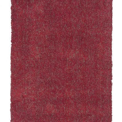 9' X 13' Red Shag Hand Woven Area Rug HomeRoots