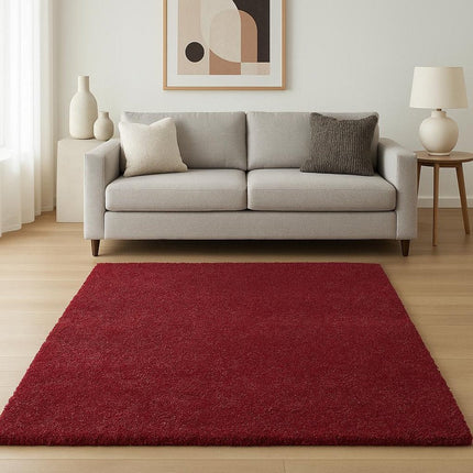 9' X 13' Red Shag Hand Woven Area Rug HomeRoots