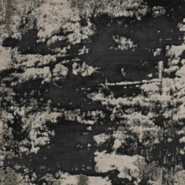 10' X 13' Black And Silver Abstract Area Rug HomeRoots