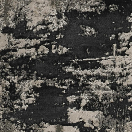 10' X 13' Black And Silver Abstract Area Rug HomeRoots