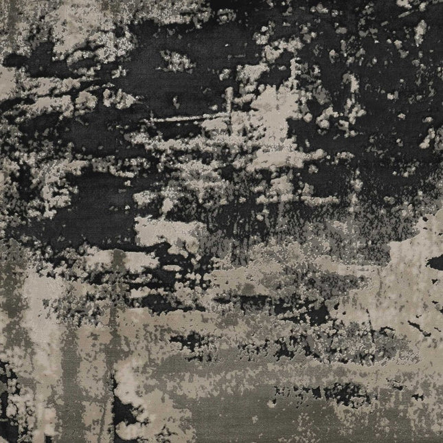 10' X 13' Black And Silver Abstract Area Rug HomeRoots